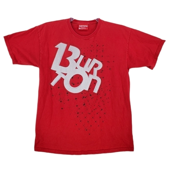 Burton Red T-Shirt Mens M Graphic Print Cotton Sleeveless Crewneck - Picture 1 of 8
